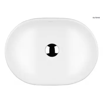 Umywalka nablatowa Oltens Hamnes 47,5x34 cm z powłoką SmartClean biała 40809000 + KOD RABATOWY